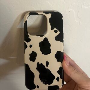 Cow Print Phone Case - Black and Cream